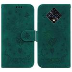 For Infinix Zero 8 X687 Butterfly Rose Embossed Leather Phone Case(Green)