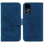 For Infinix Zero X / Zero X Pro Butterfly Rose Embossed Leather Phone Case(Blue)