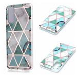 For Galaxy S20 Plating Marble Pattern Soft TPU Protective Case(Green White)