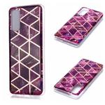 For Galaxy S20 Plating Marble Pattern Soft TPU Protective Case(Purple)