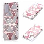 For Galaxy S20+ Plating Marble Pattern Soft TPU Protective Case(Pink)