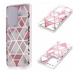 For Galaxy S20 Ultra Plating Marble Pattern Soft TPU Protective Case(Pink)