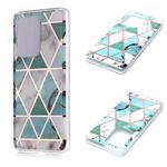 For Galaxy S20 Ultra Plating Marble Pattern Soft TPU Protective Case(Green White)