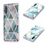For Galaxy Note10 Plating Marble Pattern Soft TPU Protective Case(Green White)