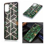 For Galaxy A51 Plating Marble Pattern Soft TPU Protective Case(Green)