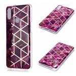 For Galaxy A10s Plating Marble Pattern Soft TPU Protective Case(Purple)