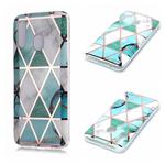 For Galaxy A20e Plating Marble Pattern Soft TPU Protective Case(Green White)