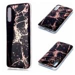 For Galaxy A70 Plating Marble Pattern Soft TPU Protective Case(Black Gold)