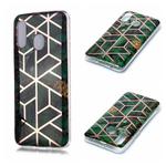 For Galaxy A40 Plating Marble Pattern Soft TPU Protective Case(Green)