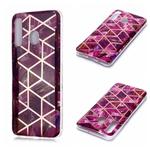 For Galaxy A20 / A30 Plating Marble Pattern Soft TPU Protective Case(Purple)