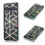 For Galaxy S10 Plating Marble Pattern Soft TPU Protective Case(Green)