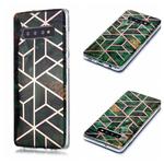 For Galaxy S10+ Plating Marble Pattern Soft TPU Protective Case(Green)