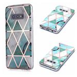 For Galaxy S10e Plating Marble Pattern Soft TPU Protective Case(Green White)