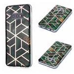 For Galaxy S10e Plating Marble Pattern Soft TPU Protective Case(Green)