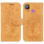 For Tecno Pop 4 Butterfly Rose Embossed Leather Phone Case(Yellow)