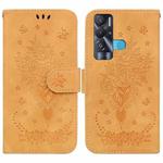 For Tecno Pova Neo Butterfly Rose Embossed Leather Phone Case(Yellow)