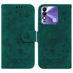 For Tecno Spark 8 / Spark 8T Butterfly Rose Embossed Leather Phone Case(Green)