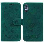 For Tecno Spark 8P Butterfly Rose Embossed Leather Phone Case(Green)