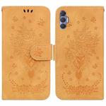 For Tecno Spark 8P Butterfly Rose Embossed Leather Phone Case(Yellow)