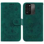 For Tecno Spark Go 2022 / Spark 8C Butterfly Rose Embossed Leather Phone Case(Green)