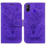 For Tecno Spark Go 2022 / Spark 6 Go Butterfly Rose Embossed Leather Phone Case(Purple)