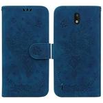 For Nokia 1.3 Butterfly Rose Embossed Leather Phone Case(Blue)