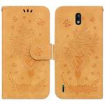 For Nokia 1.3 Butterfly Rose Embossed Leather Phone Case(Yellow)