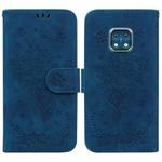 For Nokia XR20 Butterfly Rose Embossed Leather Phone Case(Blue)