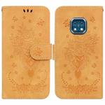 For Nokia XR20 Butterfly Rose Embossed Leather Phone Case(Yellow)