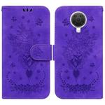 For Nokia G10 / G20 Butterfly Rose Embossed Leather Phone Case(Purple)