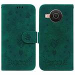 For Nokia X10 / X20 Butterfly Rose Embossed Leather Phone Case(Green)