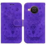 For Nokia X10 / X20 Butterfly Rose Embossed Leather Phone Case(Purple)