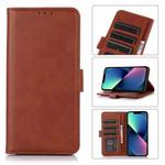 For iPhone 14 Cow Texture Leather Phone Case (Brown)