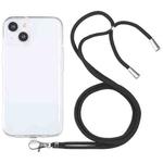 For iPhone 13 mini Lanyard Transparent TPU Phone Case (Black)
