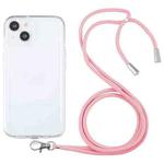 For iPhone 13 Lanyard Transparent TPU Phone Case(Pink)