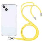 For iPhone 13 Lanyard Transparent TPU Phone Case(Yellow)