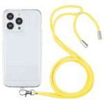 For iPhone 13 Pro Lanyard Transparent TPU Phone Case (Yellow)