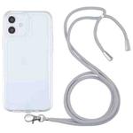 For iPhone 12 mini Lanyard Transparent TPU Phone Case (Grey)