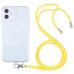 For iPhone 12 mini Lanyard Transparent TPU Phone Case (Yellow)