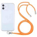 For iPhone 12 Lanyard Transparent TPU Phone Case(Orange)