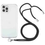 For iPhone 12 Pro Lanyard Transparent TPU Phone Case(Black)