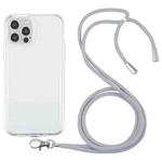 For iPhone 12 Pro Lanyard Transparent TPU Phone Case(Grey)