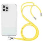 For iPhone 12 Pro Max Lanyard Transparent TPU Phone Case(Yellow)