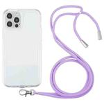 For iPhone 11 Pro Lanyard Transparent TPU Phone Case (Purple)