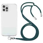 For iPhone 11 Pro Max Lanyard Transparent TPU Phone Case (Deep Green)
