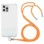 For iPhone 11 Pro Max Lanyard Transparent TPU Phone Case (Orange)