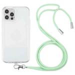 For iPhone 11 Pro Max Lanyard Transparent TPU Phone Case (Green)