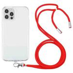 For iPhone 11 Pro Max Lanyard Transparent TPU Phone Case (Red)