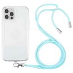 For iPhone 11 Pro Max Lanyard Transparent TPU Phone Case (Sky Blue)