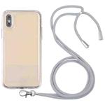 For iPhone X / XS Lanyard Transparent TPU Phone Case(Grey)